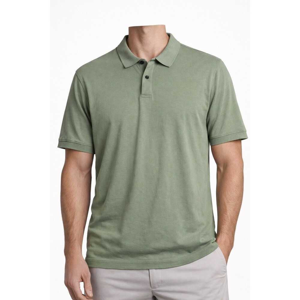 Untuckit Polo Shirt Men’s XXL Sage Green Short Sleeve Golf 100% Cotton
